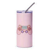 Pink Gaming Tumbler, Gamer Gift, Controller Design Cup, Video Game Lover Gift, Cute Gamer Girl Tumbler, Personalized Tumbler - Tawshia